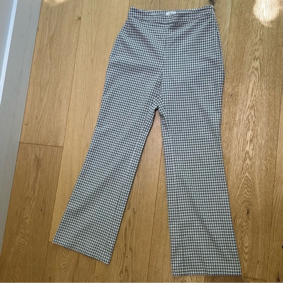 ARITZIA WILFRED KICK FLARE PANT IN GINGHAM BLACK AND WHITE Size 0 - Picture 3 of 13